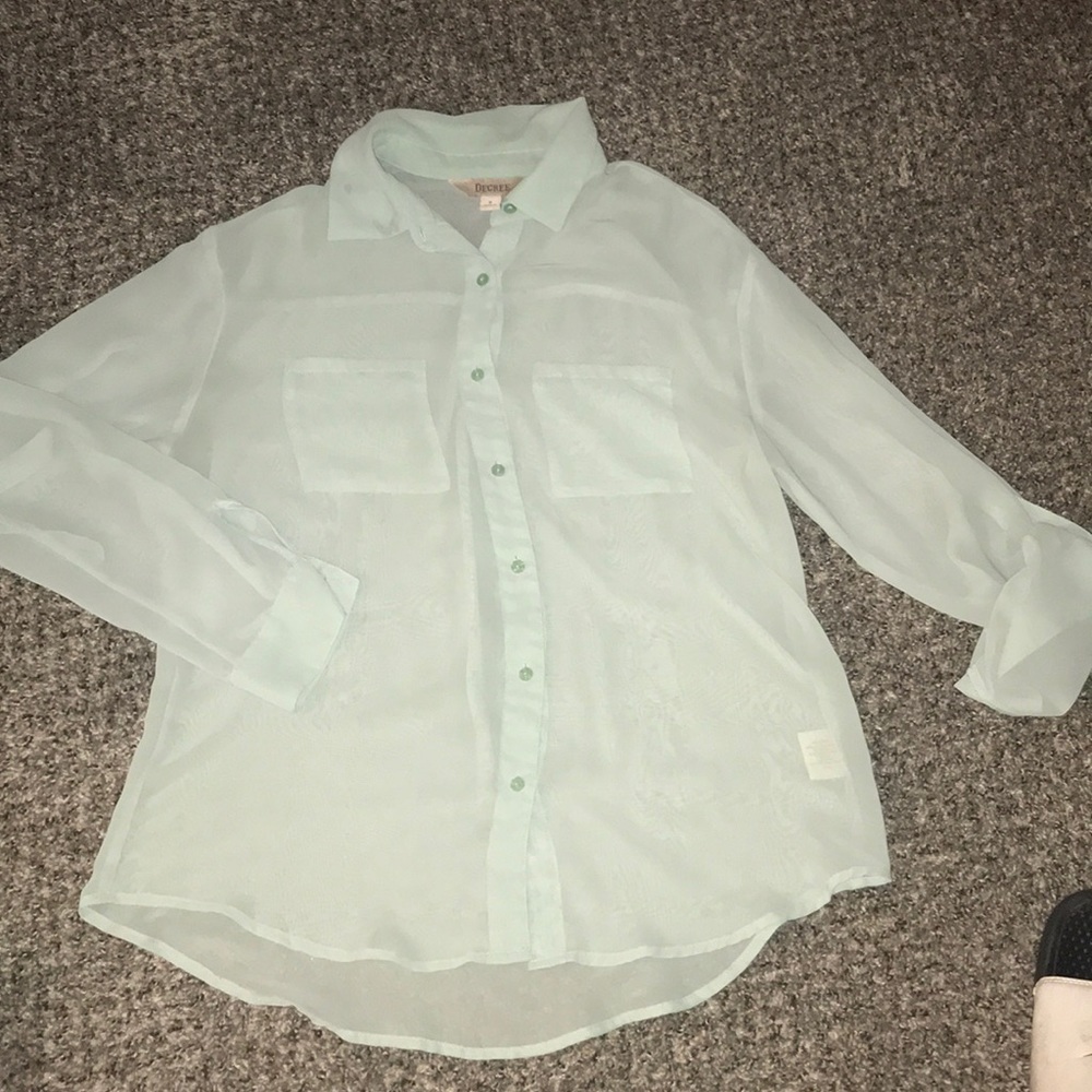 Sheer Button-up Shirt